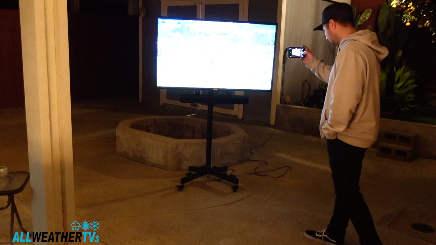 Watching Supercross on a Sealoc Outdoor TV