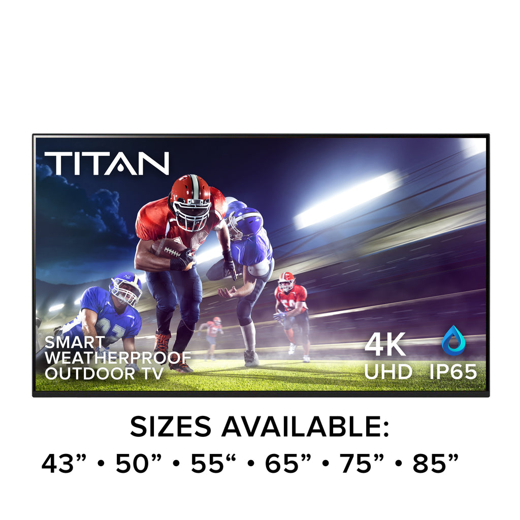 Titan Partial Sun Outdoor Smart TV 4K LED Edge Lit UHD 60hz HDR10 Mil-Spec IP65 Weatherproof Nanocoated WiFi Bluetooth Tizen Alexa Google Apple AirPlay 2 (MS-CU80)