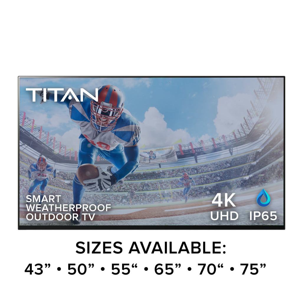 Titan Partial Sun Outdoor Smart TV 4K UHD 60hz HDR10 Mil-Spec IP65 Weatherproof Nanocoated WiFi Bluetooth WebOS Alexa Google Apple AirPlay 2 (GL-UQ75)