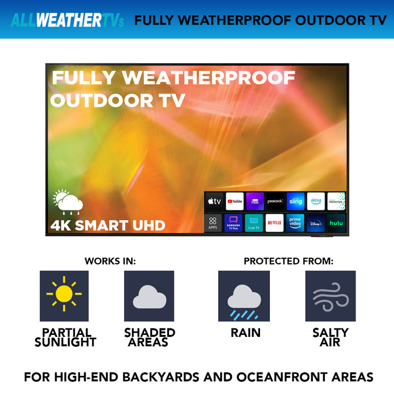 55" AllWeatherTVs Samsung 8000 Series 4K Smart Outdoor TV (Partial Sun)