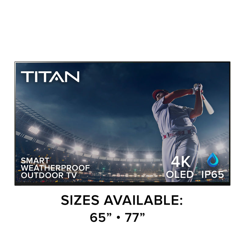 Titan Covered Patio Outdoor Smart TV 4K OLED 120hz Mil-Spec IP65 Weatherproof Nanocoated Dolby Atmos WiFi Bluetooth (MS-S95C)