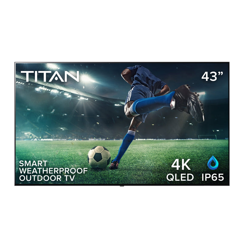 Titan Full Sun Outdoor Smart TV 4K Neo QLED Mini LED 120hz HDR10 Mil-Spec IP65 Weatherproof Nanocoated Dolby Atmos WiFi Bluetooth Tizen Alexa Google Apple AirPlay 2 (MS-QN90C)